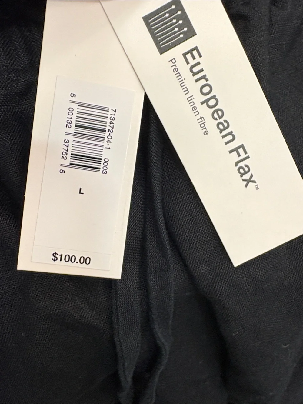 NWT Banana Republic Linen Pull on Ankle Black Pant Sz L (#713472)